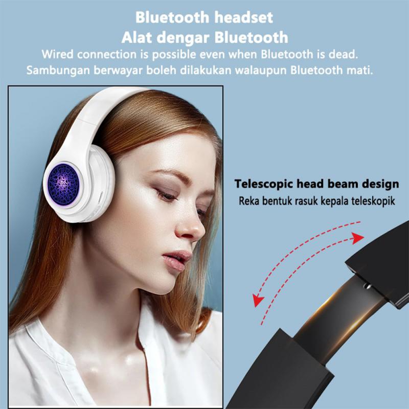 B39 HIFI stéréo sans fil écouteurs LED lumière Bluetooth casque de musique casque avec micro pour Mobile Xiaomi IPhone Sumsamg tablette