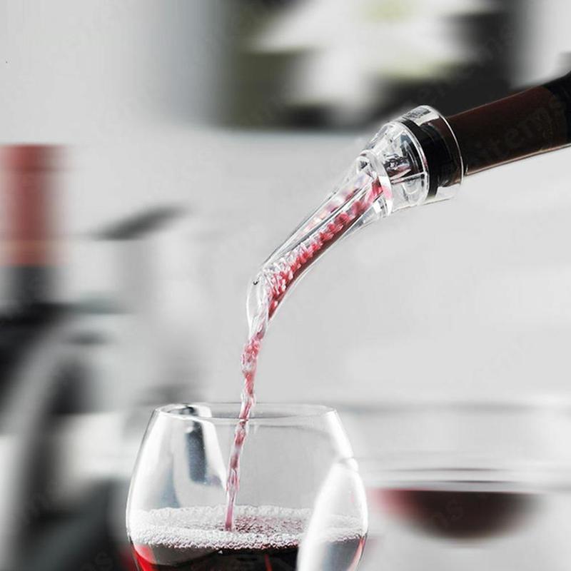1pcs Red Wine Bottle Mini Travel Aerator Red Wine Whiskey Aerator Decanter Essential Set Quick Aerating Pourer Glass