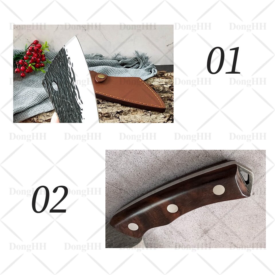 6 inch Forged Boning Knife Butcher Knife Kitchen With Sheath Damascus Chef Knife Multifunctional Meat Cleaver