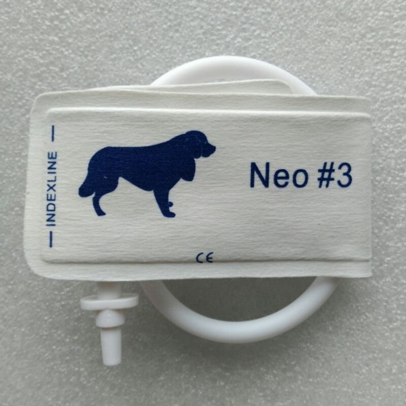 Veterinær blodtryksmanchet til patientmonitor alle størrelse elefanthest hund kat og mus til små dyr med enkelt rør: Neo  no3