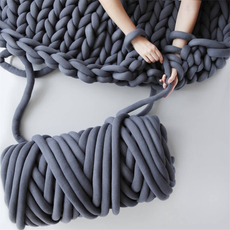 250g tykt super klumpete tykk garn for håndstrikking hekle myk stor bomull gjør-det-selv-arm strikking roving spinning garn til teppe