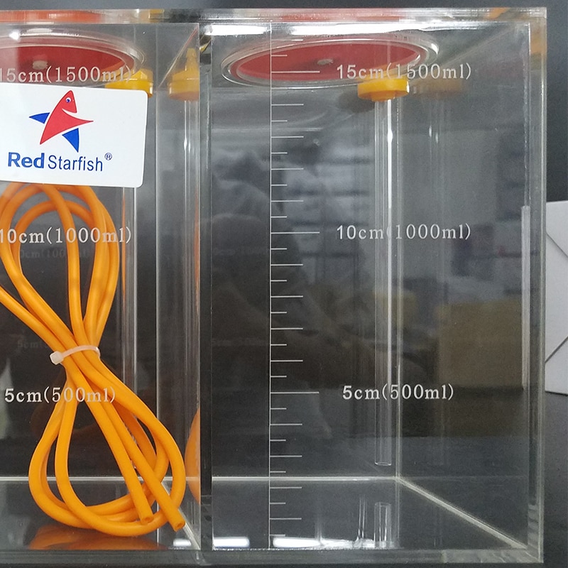 Red Starfish Dosing Pump Scale Liquid Storage Bucket With Scale 1.5L/2.5L/4.5L Liters Acrylic made Reef