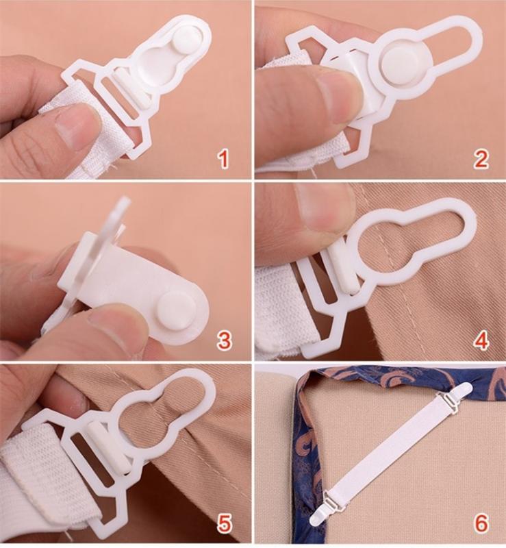 4 stk./sæt sengetøj fix clips stærk nylon spænde elastisk bånd holder senge lagen fastgørelses clips gribere madras tilbehør #137
