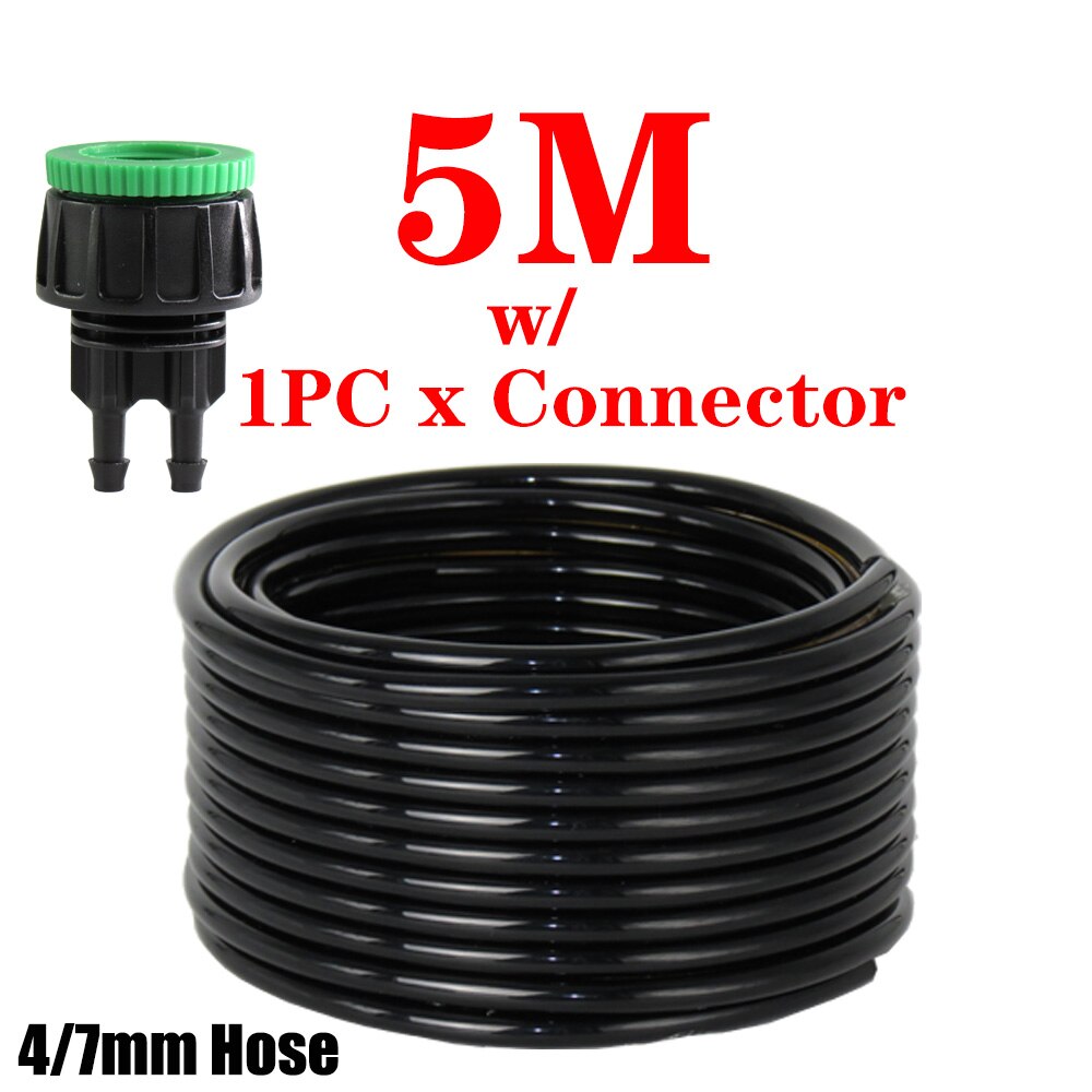 RBCFHl 5m-100m 4/7mm Garden Watering PVC Pipe Micro Irrigation Tubing Sprinkler W/ 1/2''&amp;3/4'' Integrated Connector: Green