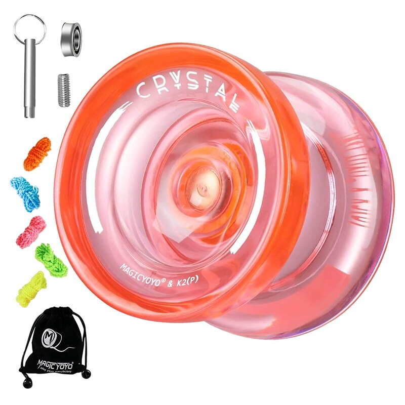 MAGICYOYO-Yoyo K2 Plus, cristal sensible, doble uso, Yoyo con rodamiento no sensible de repuesto para intermedio: Naranja