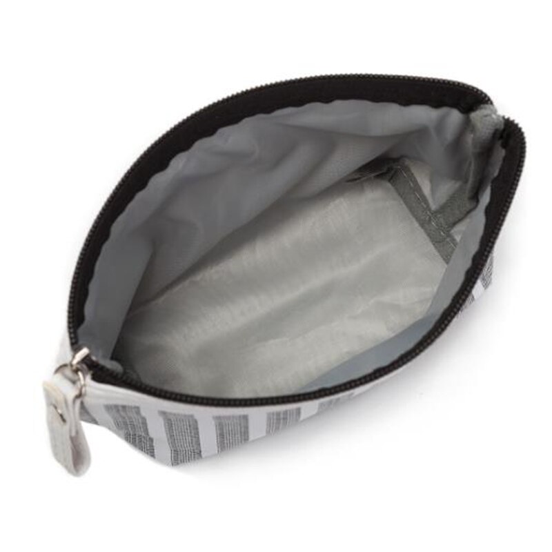 Stripe Canvas Pencil Bag Stationery Storage Bag Office School Supplies Zipper Pen Pouch Pencil Case for Students