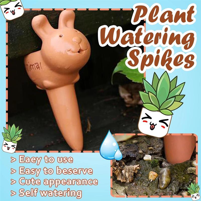 Automatic Plant Watering Pile Animal Shape Lazy Automatic Flower Waterer Plant Drip Irrigation Outdoor Indoor Plant Watering