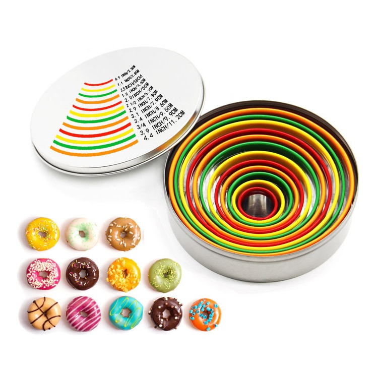 12 stuks Rvs Cookie Cutters, ronde Plain Food & Koekjes Ring Mold voor Muffins Crumpets Donuts Scones Gebakje