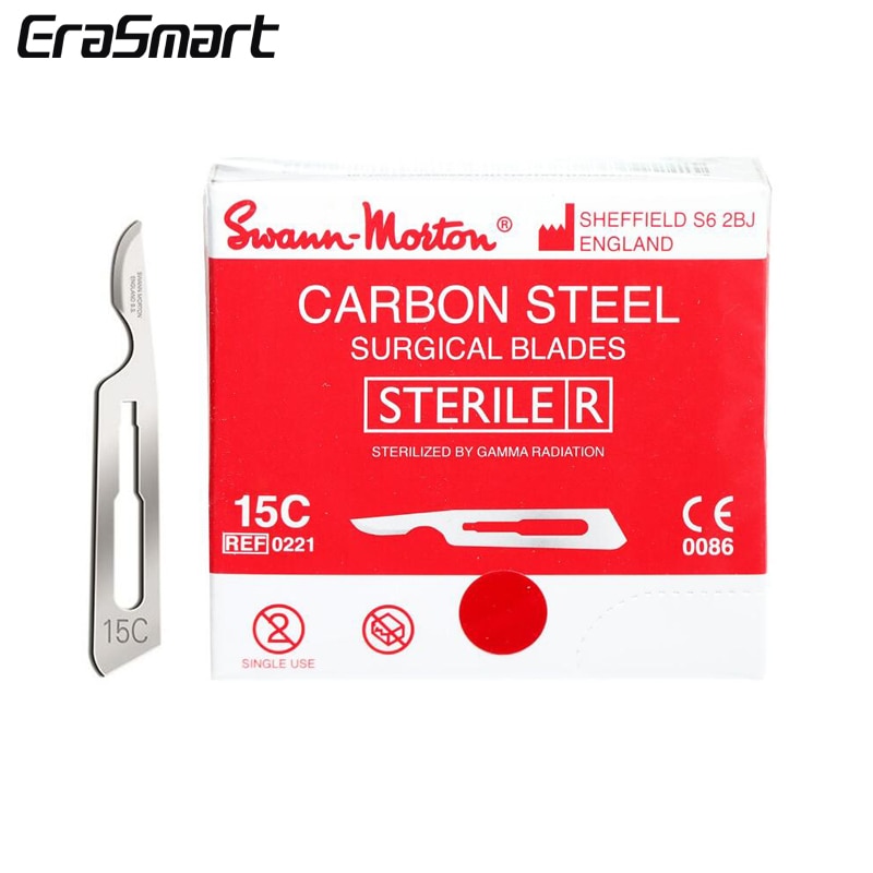 Swann Morton M0221 No.15C Steriele Koolstofstaal Scalpel Bladen (100 stks/doos)