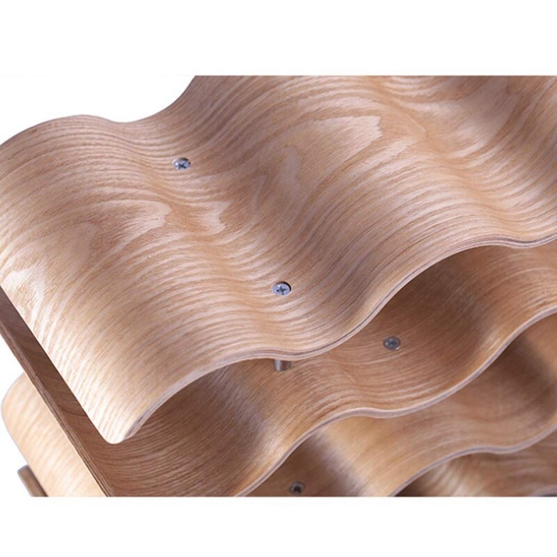 Puinen aalto viiniteline kotiin viinirypäle viinihylly viinikaappi/massiivipuinen pulloteline  (4 kerrosta 42.5 x 15.5 x 24cm)