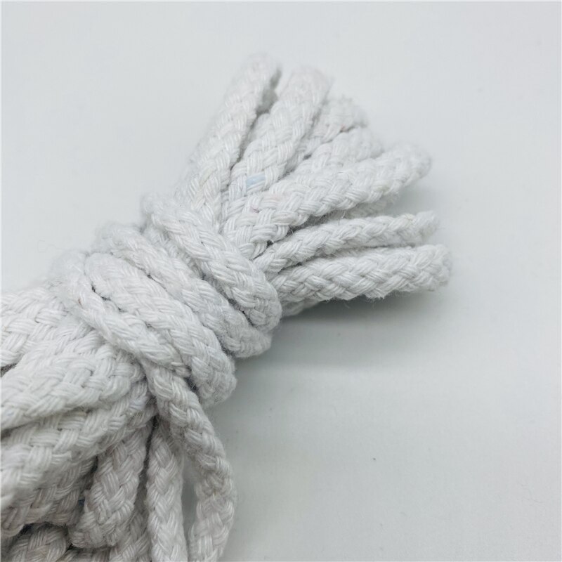 Corde 100% coton, 5 mètres/lot, 6mm, fil tressé torsadé décoratif pour la décoration Textile maison fait à la main