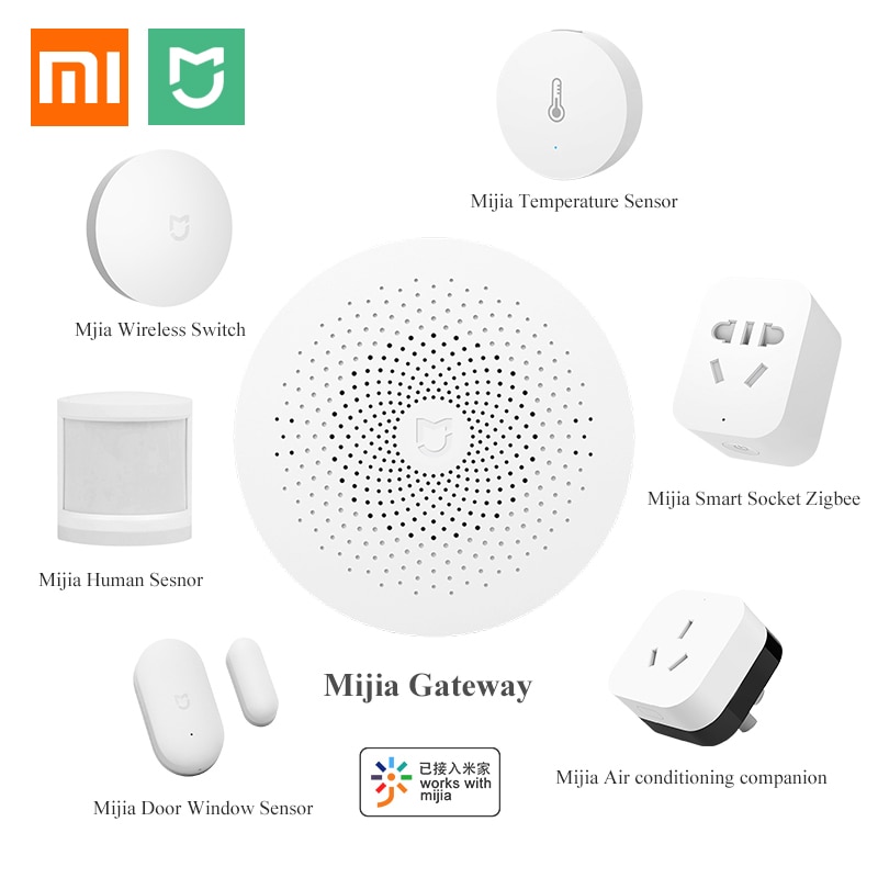 Xiaomi Smart Home Kit Mijia Gateway Door Window Human Body Sensor Temperature Humidity Sensor Wireless Switch Zigbee Wifi Socket