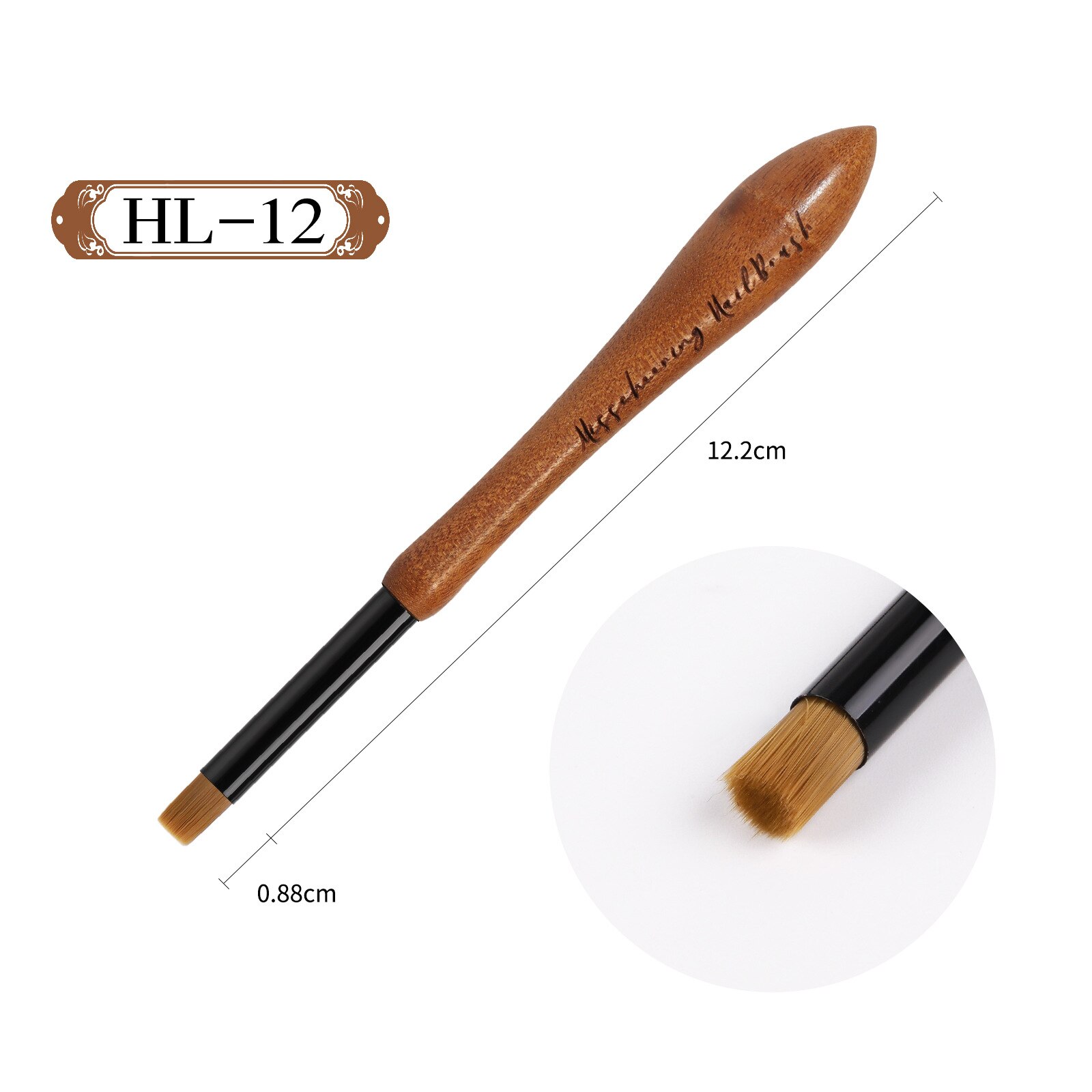 1Pcs Japan Kalebas Walnoot Hout Nail Art Brush Dot Tekening Schilderen Carving Geleidelijke Verven Franse Uv Builder Gel Polish liner Pen: HL12