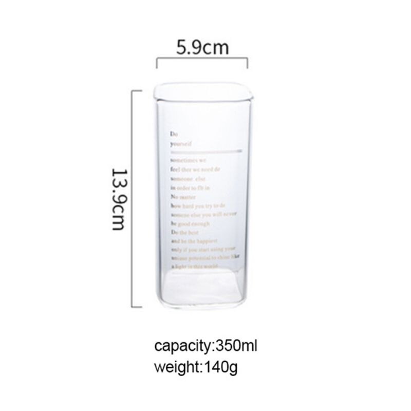 250ml/400ml Golden Heat-resistant Square Glass Cup Water Milk Juice Simple Juice Cup Dessert Cup Shake Glass-: A3