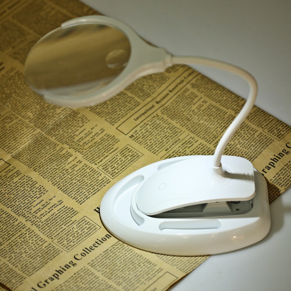 Illuminating Physics Magnifier Desk Clip-on Bright Light LED Handheld Foldable 3X 8X 120LUX Table Lamp Repair Tools Glass Loupe
