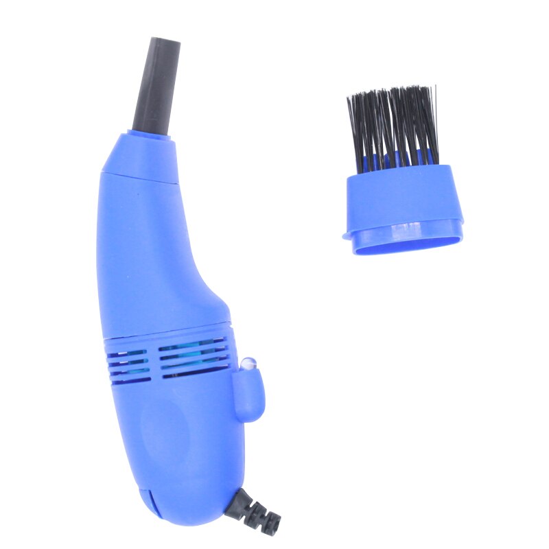 Mini Computer Vacuum USB Keyboard Brush USB Keyboard Cleaner Computer Vacuum Cleaning Kit Tool Remove Dust Cleaning Brush: Dark Blue