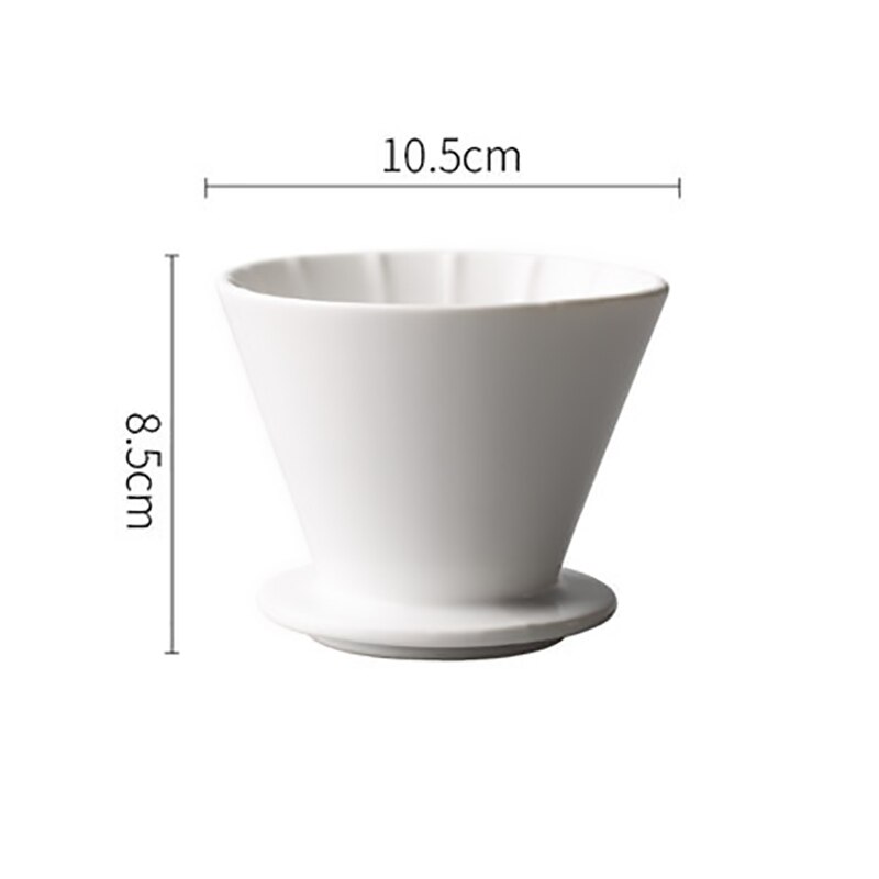 GURET-tasses à café en céramique | Lot de 1 papier gratuit, Portable V60 entonnoir, filtres goutte à goutte, cône 2 en 1 cafetière expresso café: White