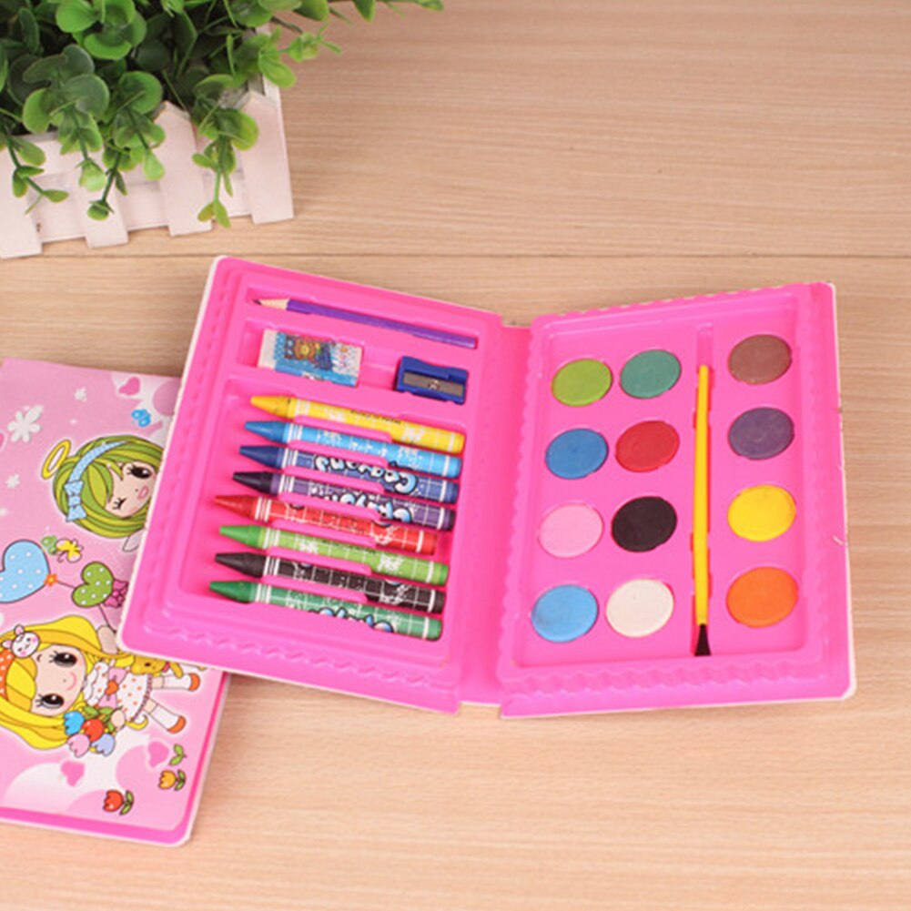 24PCS School Watercolor Pen Art Supplies Crayon Portable Kids Painting Set Children Drawing Tool non-toxic: Purple 