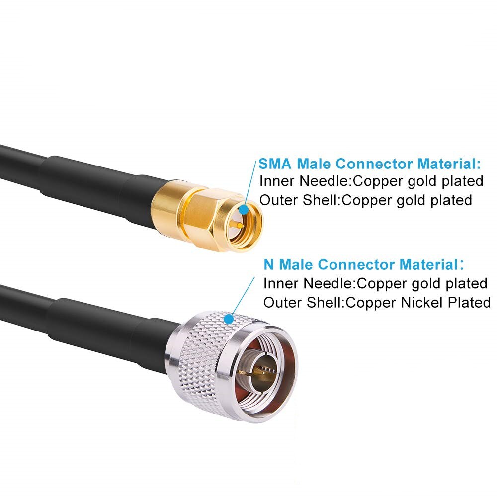 5m N Male to SMA Male Coaxial Cable Wire 50ohm jumper RF Coax Cable for WiFi Router GPS Receiver Antenna Signal booster RF radio