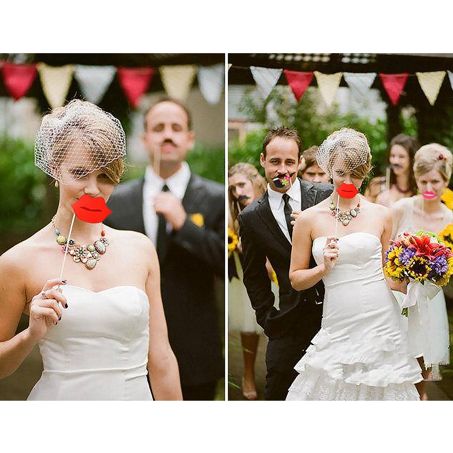 Besegad 36PCS Summer DIY Photo Booth Prop Kit for Hawaii Carnival Party Summer Beach Wedding Decor Photobooth Birthday Supplies