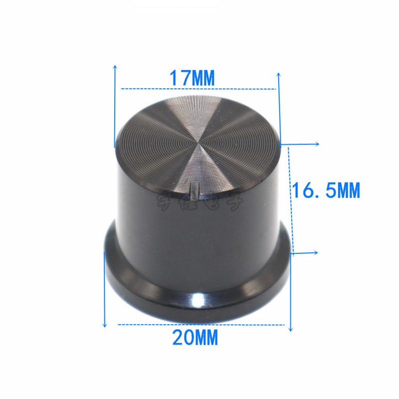 10 Stuk Zwart Plastic Knop 17-20 Mm * 16.5 Mm Bloem As 6 Mm Positie Knop Cap Power versterker Volume Switch Knop Cap