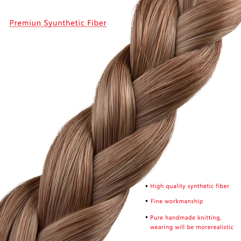 Falskt hår, hårbånd, håndlaget fiskebensflette til kvinner, flettet hår, pannebånd, flettet hårbånd