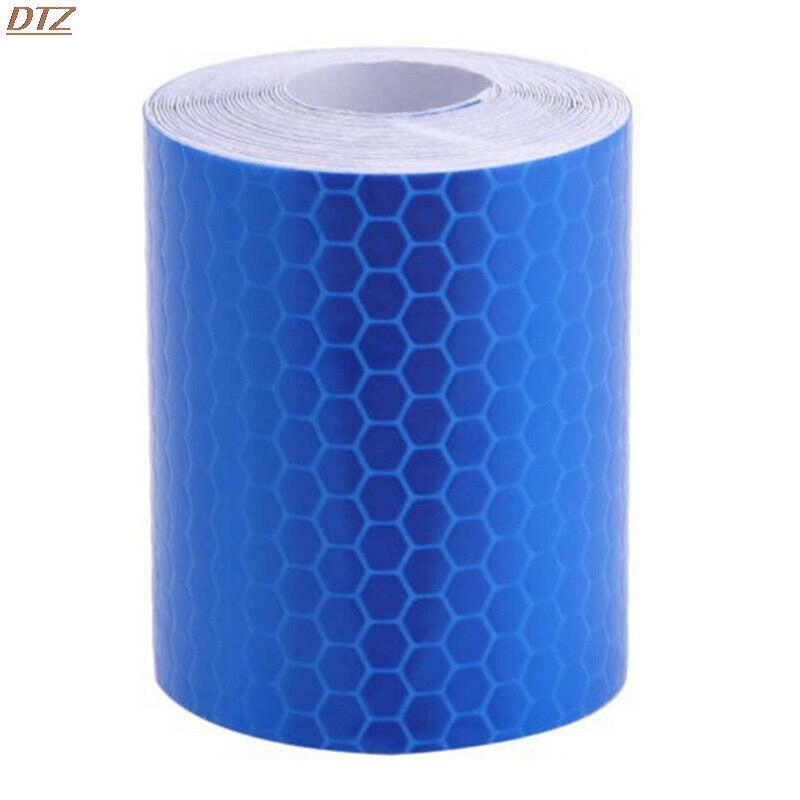 1Pcs Waterdichte Waarschuwing Tape Strip Stickers Waarschuwing Licht Reflector Beschermende Sticker Reflecterende Folie Auto Veiligheid Mark: Blauw