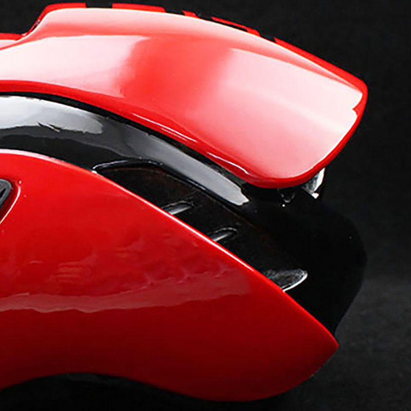Casco de bicicleta Aero TT de 300g, casco de seguridad para deportes de bicicleta de carretera, casco de prueba de tiempo en molde para carreras para hombres: M / Rojo
