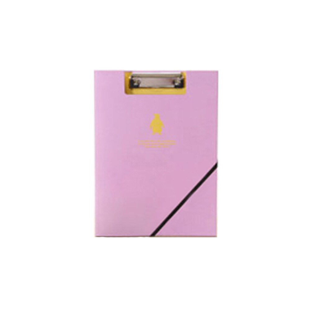 A4 Office Stationary Double-clip Document File Folder Data Paper Clipboards with Bandage: Purple