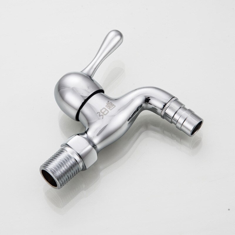Brass Chrome Finished Bibcock Taps Washing Machine Tap Wall Mount Small Tap Decorative Double Garden Faucet