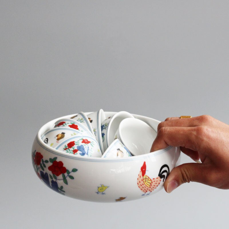 Kinesisk keramisk te sæt tilbehør te vask arkaistisk hane tekande tekop rengøringsbassin