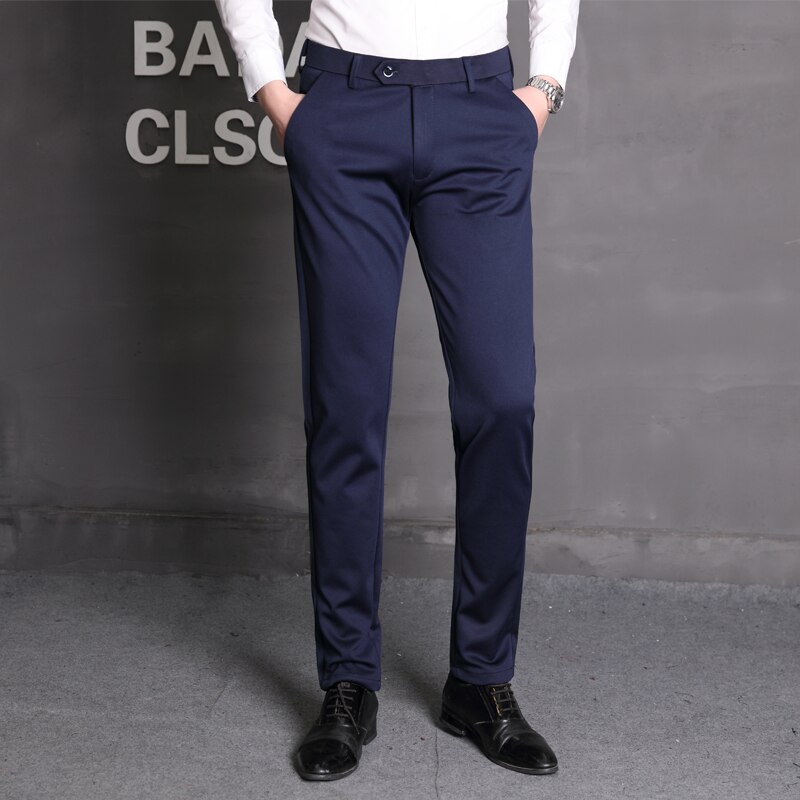 Streetwear stor størrelse jakkesæt bukser herretøj klassiske formelle business casual bukser mandlige slim fit ensfarvet 28-34 36 38
