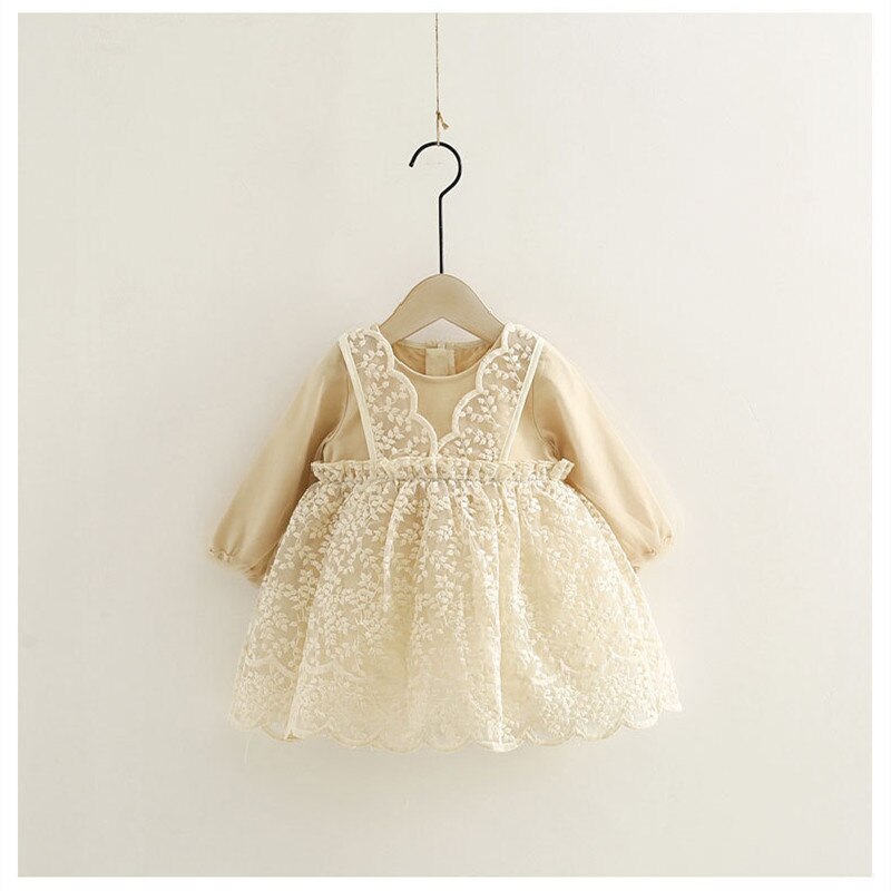 Vestido da menina do bebê roupas da menina do bebê rendas princesa crianças meninas outfits longsleeve vestido de baile da criança roupas da menina para o traje elegante