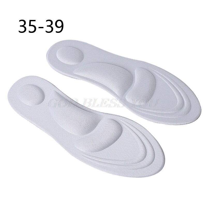 4d svampe bløde højhælede sko indlægssåler smertelindring indsæt pudeunderlag komfort: Hvid