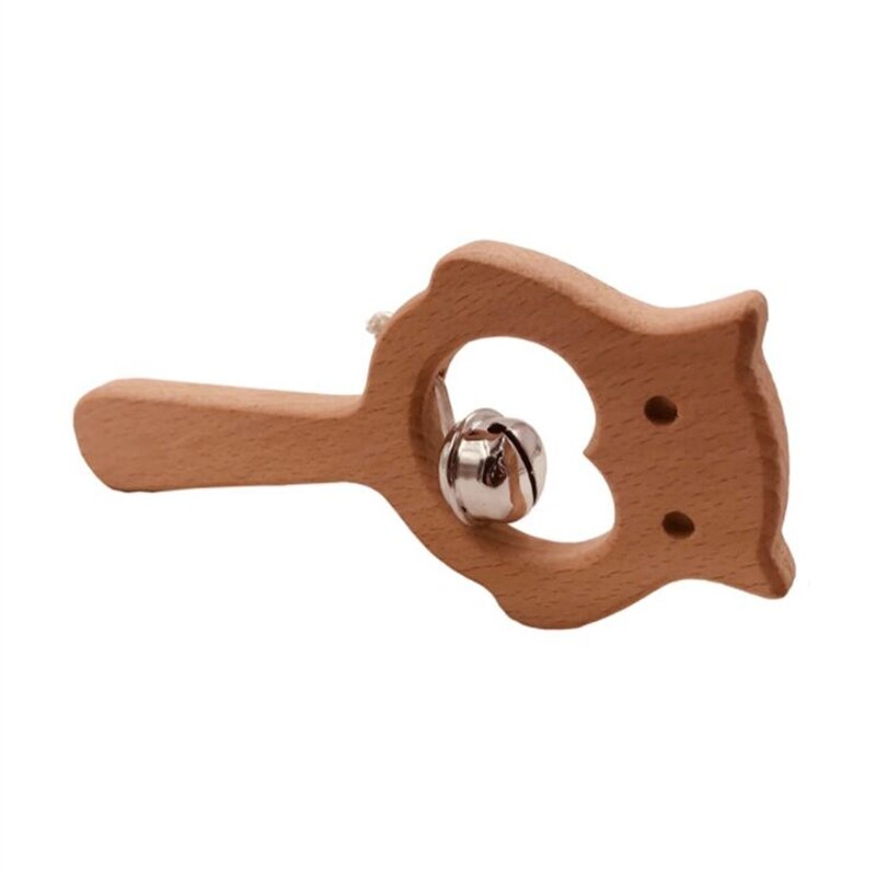 FAI DA TE Del bambino Palestra Giocattoli Procione Elefante Gufo pigrizia Dentizione Giocattoli di Legno di Legno Del Pendente Della Collana di Grado Alimentare di Legno Giocattoli Teether: owl