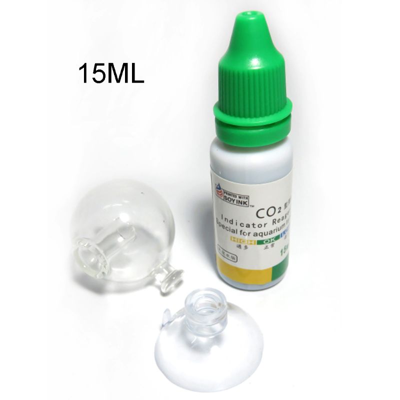 1Set CO2 tonto tipo Checker bola redonda CO2 de vidrio Monitor para acuario