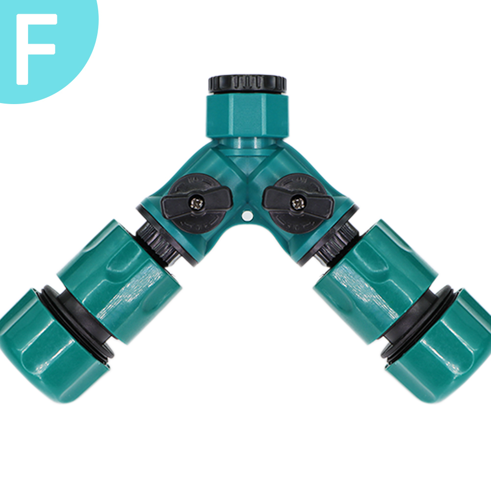 Garden Irrigation Connector 2 way four-way separator 1/2 "3/4" to 1/4 "barb 2 way tubing adapter suitable for plant irrigation: grey