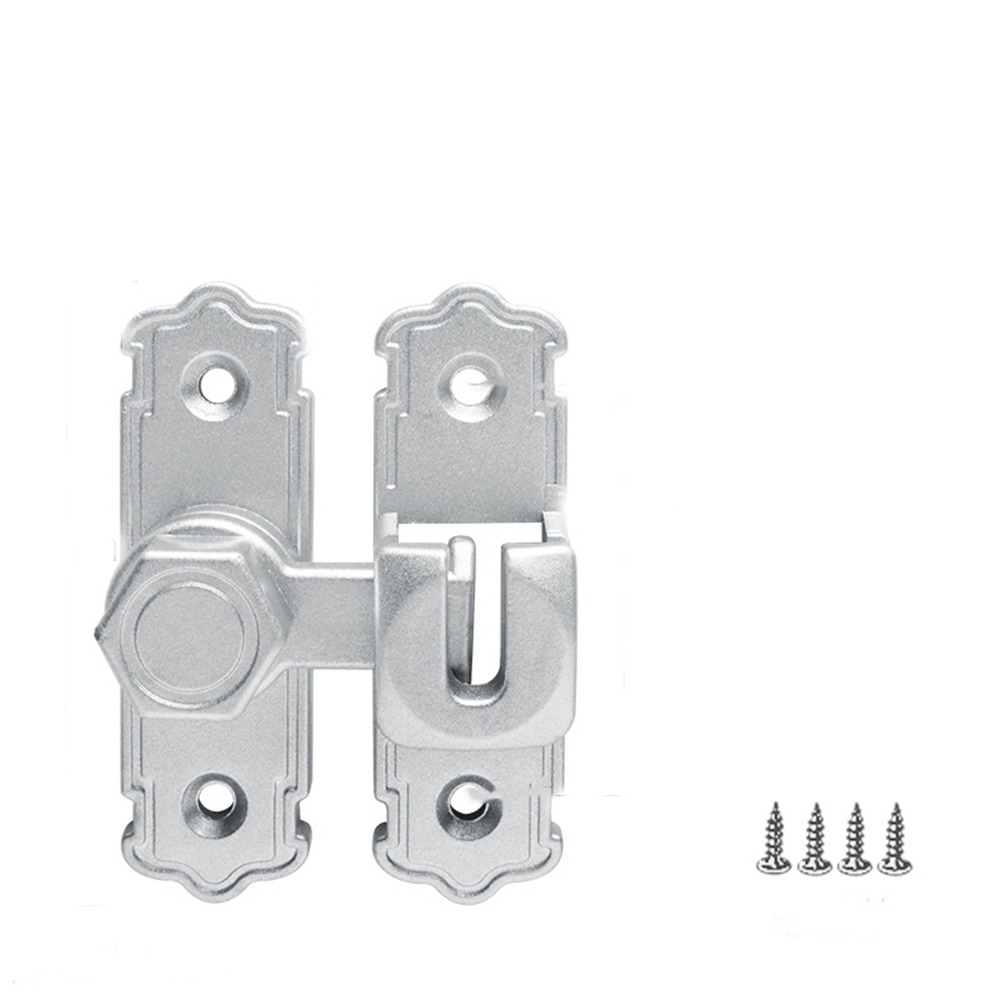 Protable Safety Sliding Door Catch Anti-theft Aluminum Alloy Door Bolts 90 180 Degree Door Buckle Kitchen Bedroom Bathroom: Blanco y negro