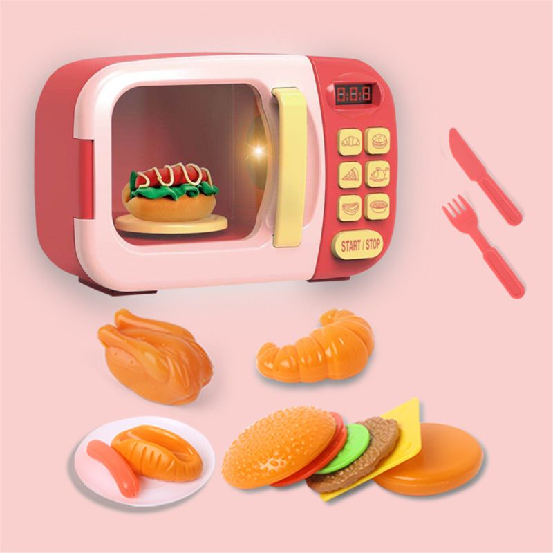 Forno a microonde Cucina Giocare impostato con Giochi Di Imitazione Cibo Finto-grande per i più piccoli di Età Compresa Tra 3 e più vecchio-educativi di Potenza Della Batteria: D
