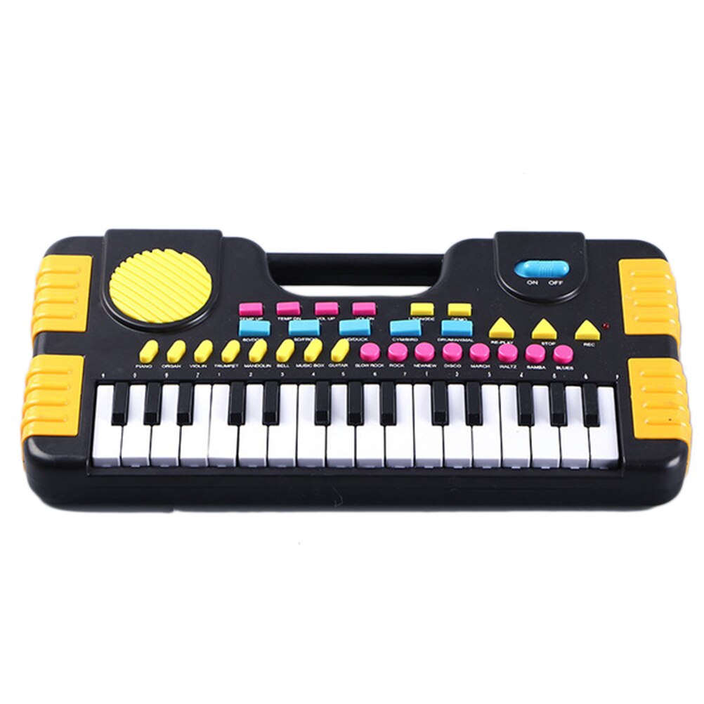 Børn klaver 31 nøgler mini elektronisk orgel musikalsk klaver undervisning tastatur til pædagogisk legetøj børn børn fødselsdag 2 farver: Sort