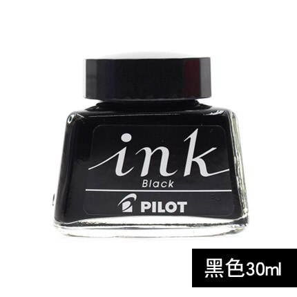 Japan Pilot Non-carbon ink Pens INK-30 Quick-drying dyes Pure color 88G Chaisery Smiley pens available ink 30ml for students: black
