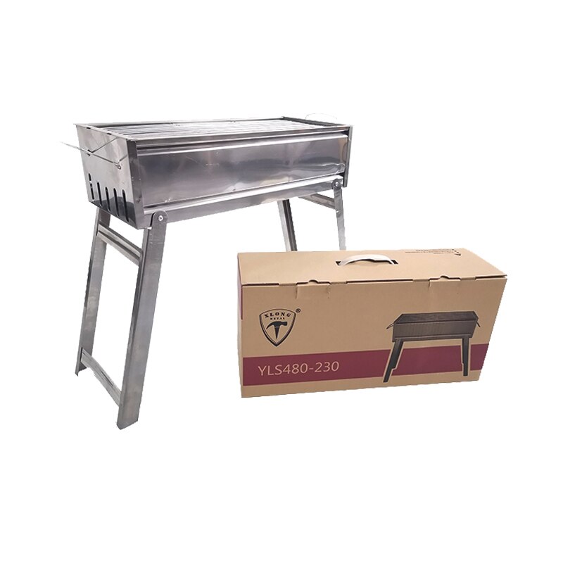 Outdoor portable home square stainless steel metal bbq grill on table