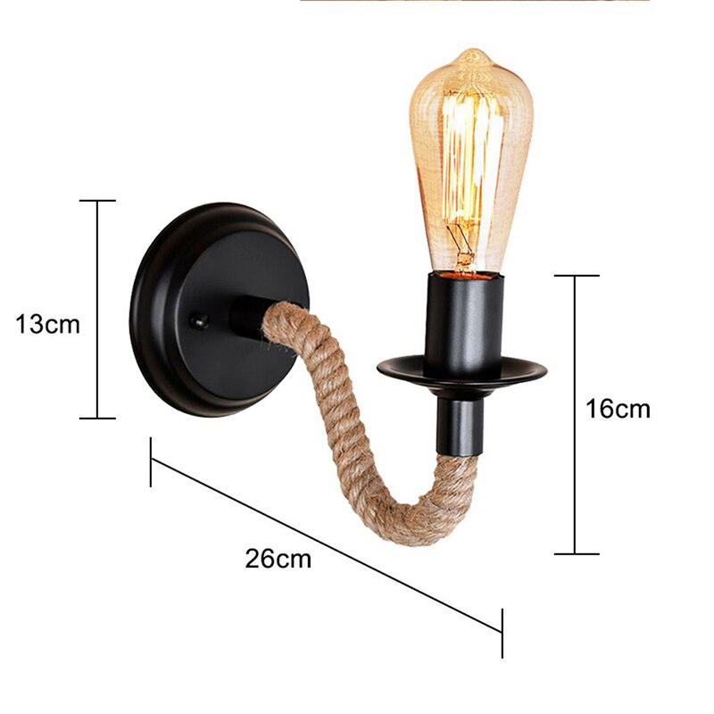 Hanf Seil Zauberstab Lampe Amerikanischen retro Licht Zauberstab Leuchte Wohnzimmer Dachgeschoss Beleuchtung Eitelkeit Licht Innen Leuchte Zauberstab Lichter Schlafzimmer Lampe: Stil B