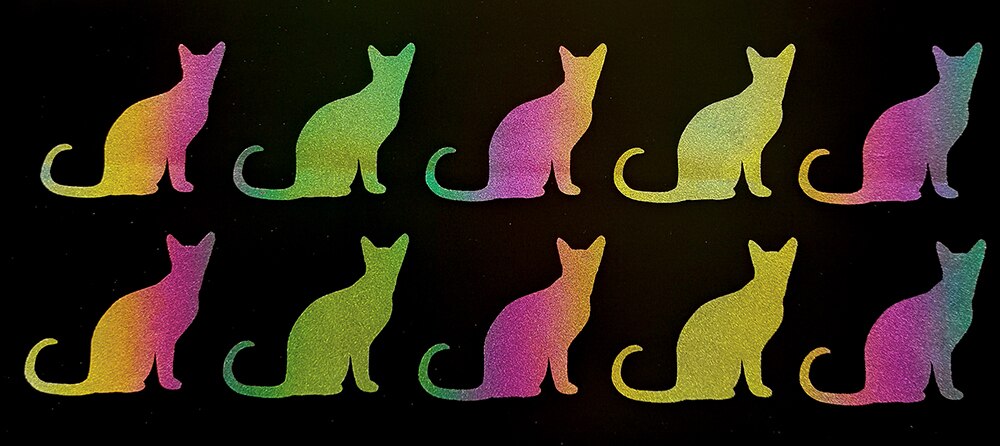 Rainbow Reflective Vinyl HTV Iron on Sheet Stickers For Clothing Fabric Tape Heat transfer Vinyl Film DIY: XC62-10