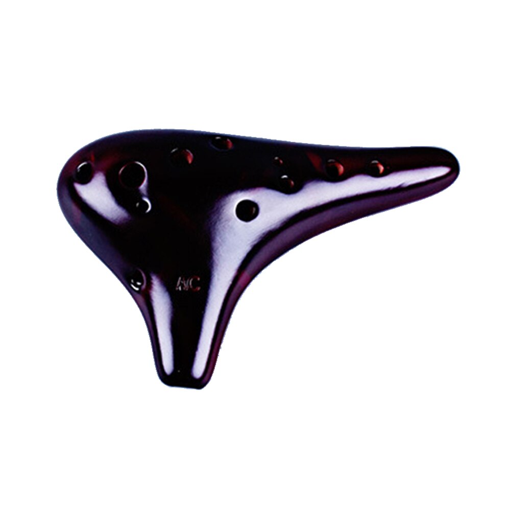 12 Holes Rhythm Hobbies Musical Instrument Ceramic Ocarina For Beginner Submarine Style Alto C Smoked Burn Flute