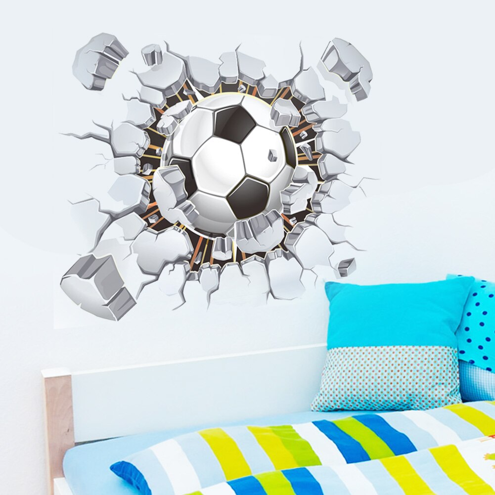 Soccer Ball Football 3D Wall Sticker DIY PVC Decal Eco-friendly Vinyl Art Decor Sport Boy Bedroom Mural Newly