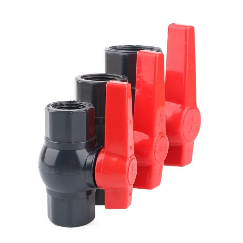 1pc PVC 1/2 3/4 1" Female Thread Ball Valve Water Pipe Control Vlave Garden Irrigation Aquarium Fish Tank Tube Valve