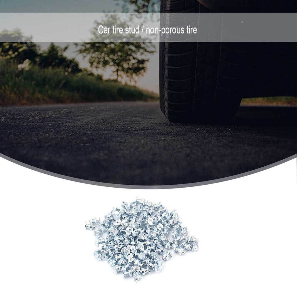 100pcs 7*9.8mm Spikes for Tire Studs Ice Stud Screw-In Studs Snow Chains for ATV Mini-Tractors Motorcycle Bicycle
