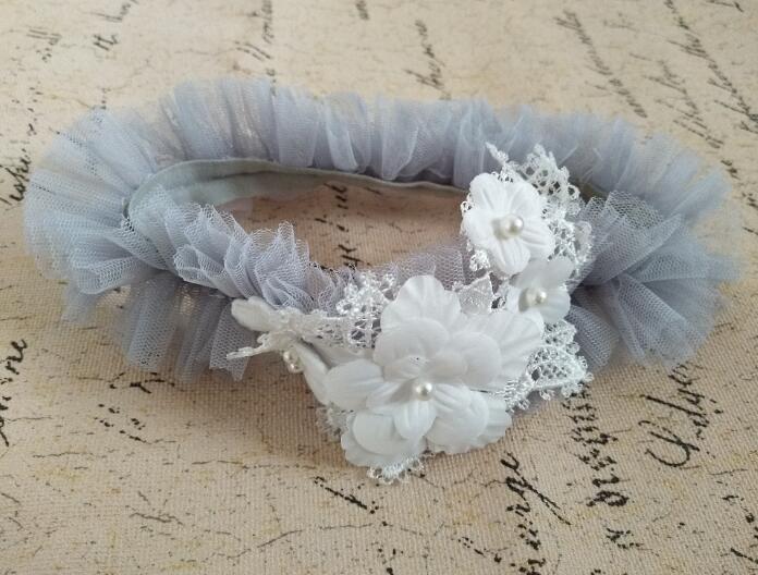 wedding garter Flower Pearl Garter Handmade Bowknot garter gatsby style plus size Elasticity garter: gray