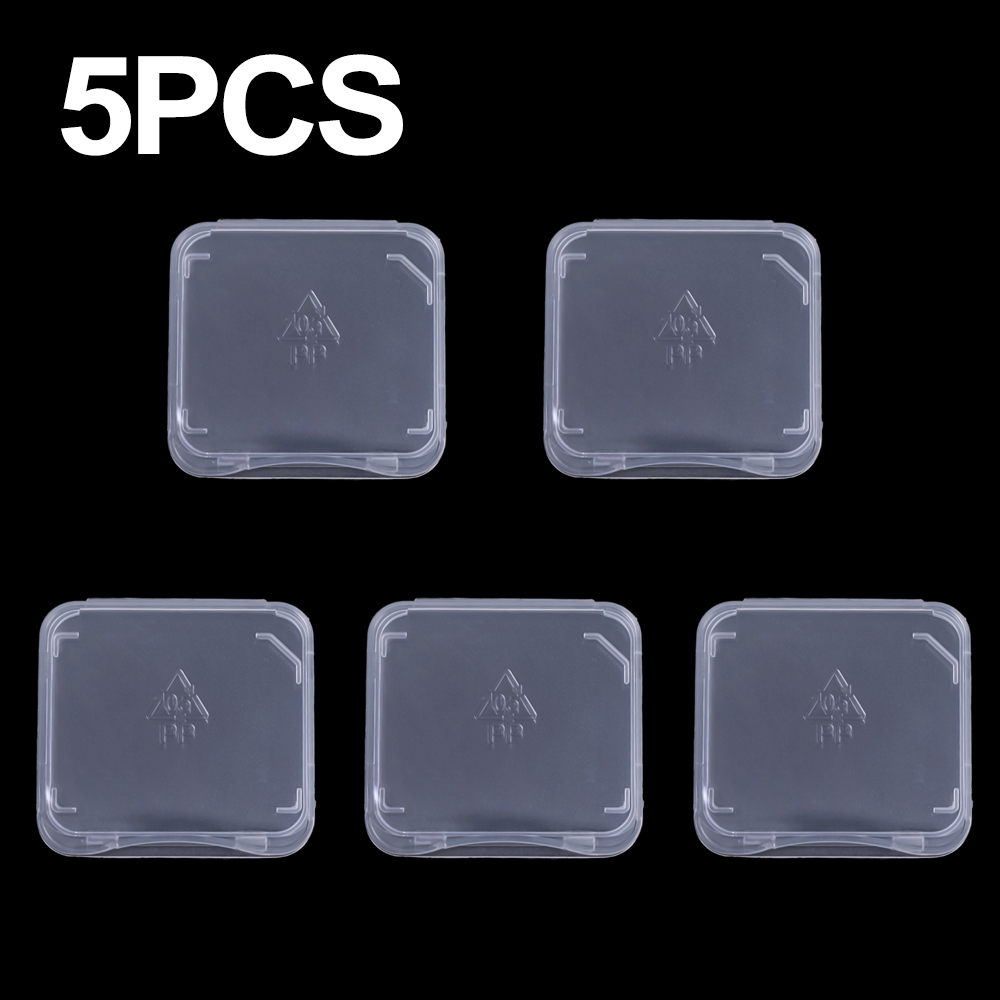 20/10/5/1 pièces Transparent TF/SD cartes mémoire étui de protection support boîtes de rangement Portable Mini clair carte SIM boîte anti-poussière: Argent